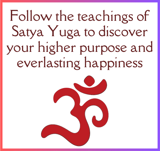 Illustration symbolizing the wisdom of Satya Yuga and its teachings for discovering higher purpose and experiencing everlasting happiness