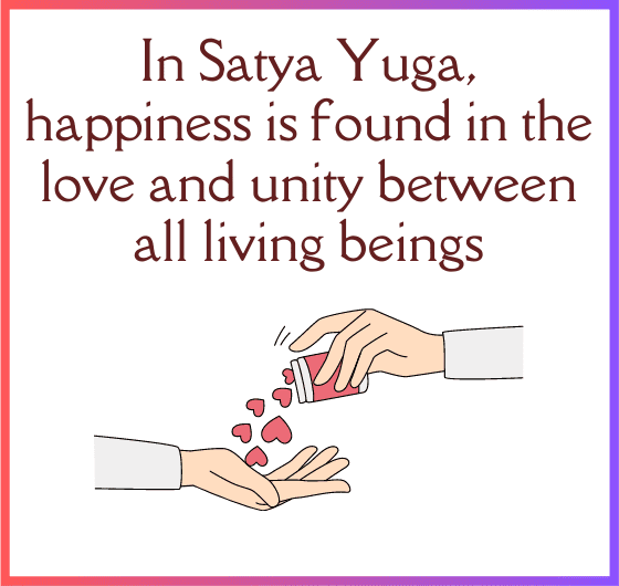 Image representing the joy and harmony found in the love and unity between all living beings in Satya Yuga