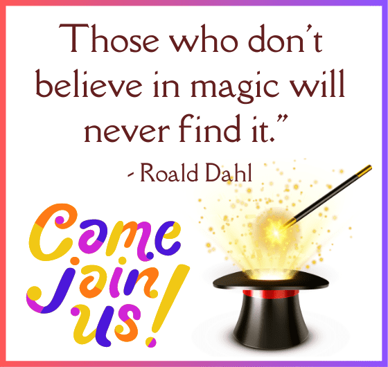 A quote by Roald Dahl about the importance of believing in magic, A motivational image about the power of imagination